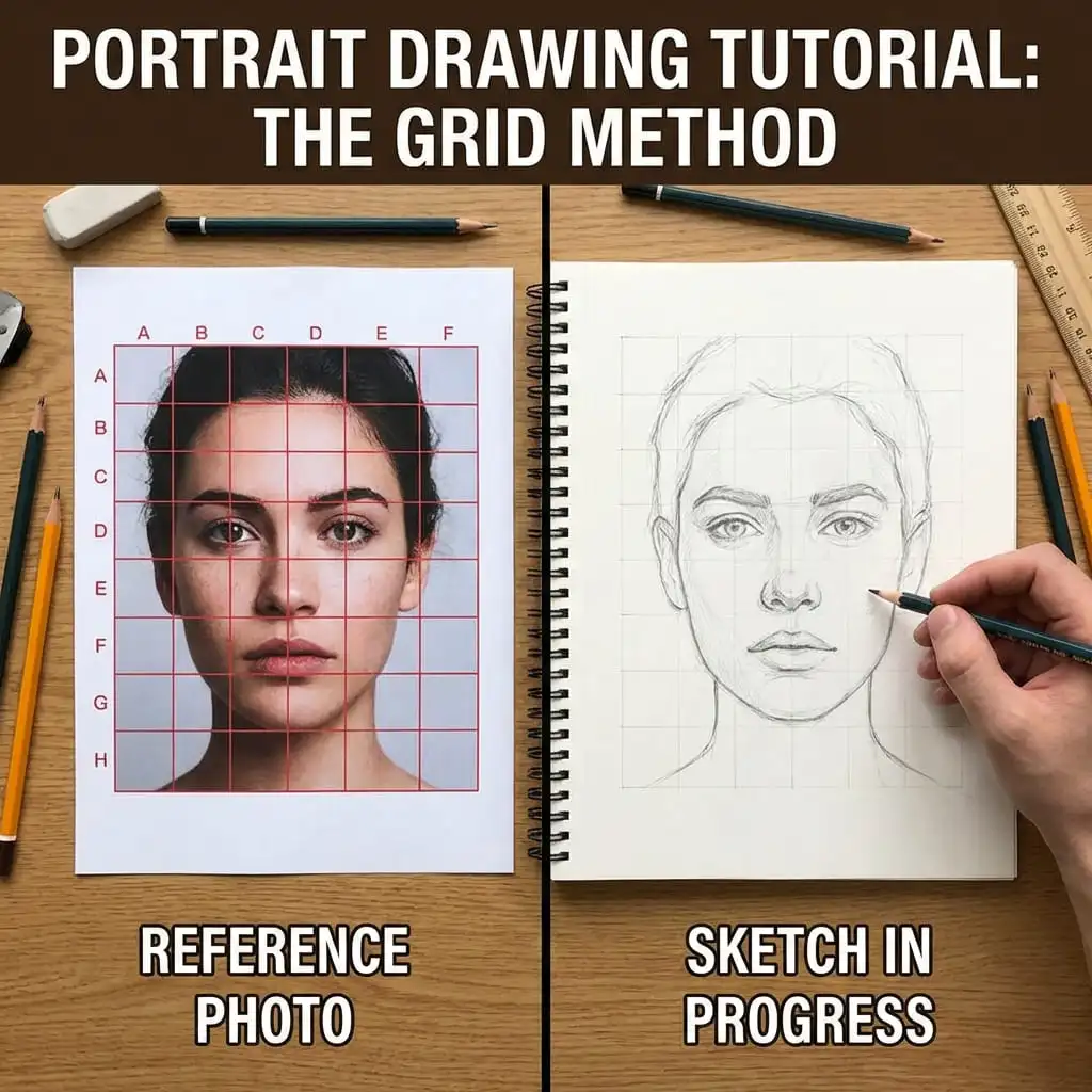 Portrait Drawing with the Grid Method: A Complete Guide