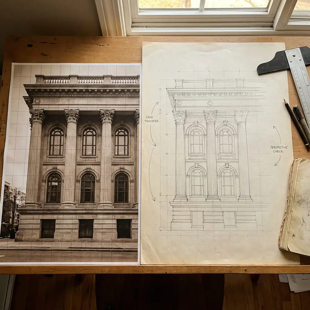 Architectural Drawing - Grid Drawing Example